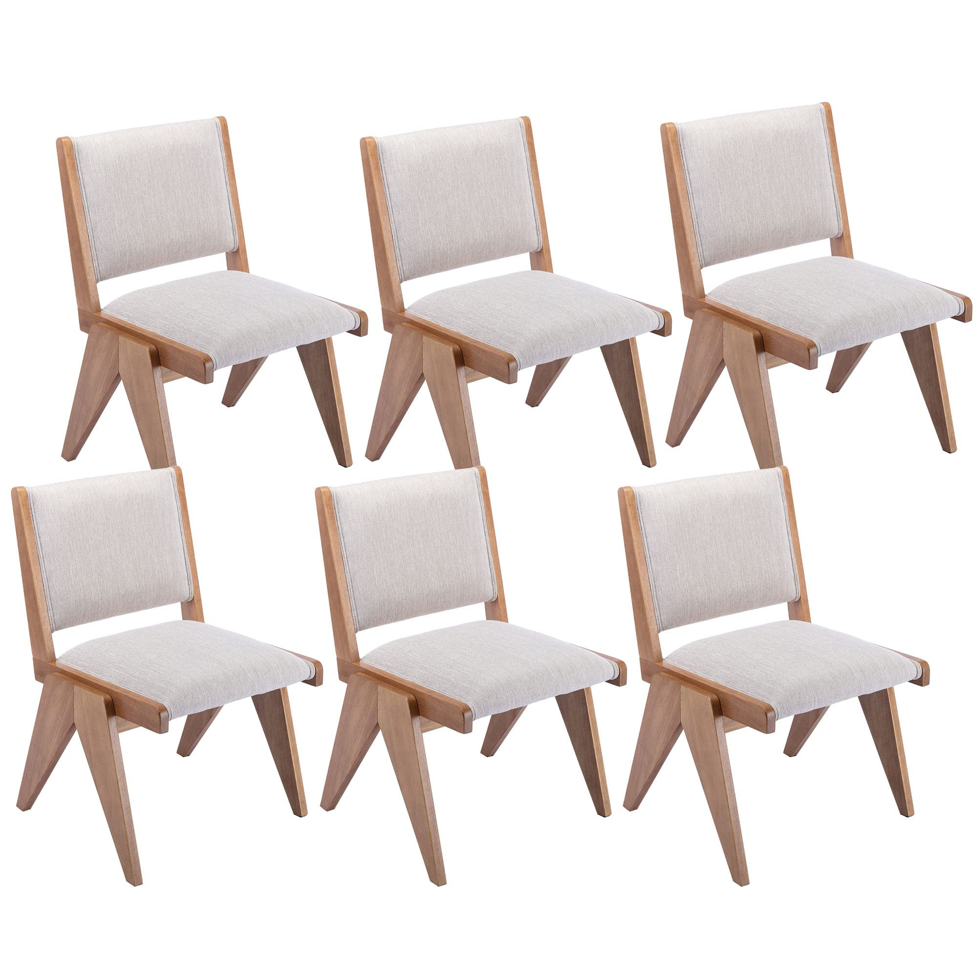 VESCASA Sillas de comedor tapizadas con patas de madera, sillas de comedor acolchadas modernas de... | Amazon (US)