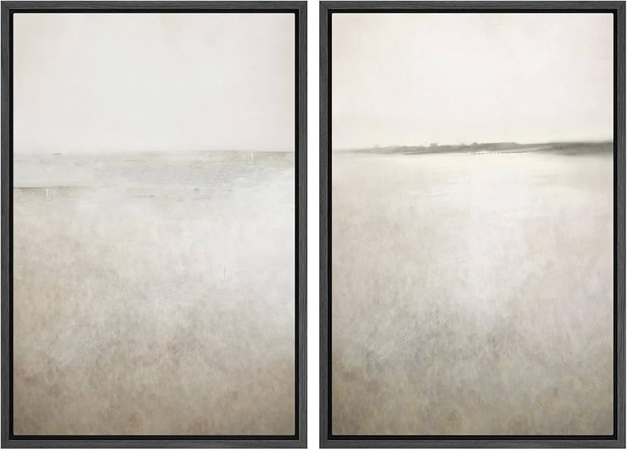 IDEA4WALL Framed Canvas Print Wall Art Set Abstract Sepia Ocean Wave Beach Landscape Nature Wilde... | Amazon (US)