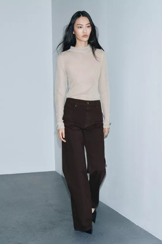 ZW COLLECTION HIGH RISE WIDE LEG JEANS | Zara US