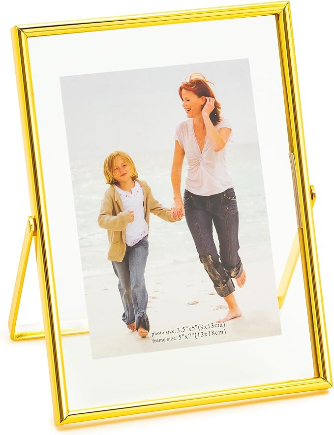 Calculs Gold Floating Frame Vertical Shelf Picture Frame Tabletop Gold Sign Photobooth Place Card... | Amazon (US)