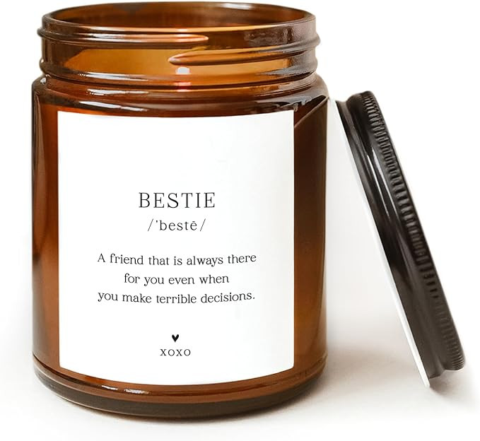 ThreeKin Bestie Candle Gift for Women. Unique Best-Friend Gifts, Lavender Handmade Scent 100% Soy... | Amazon (US)