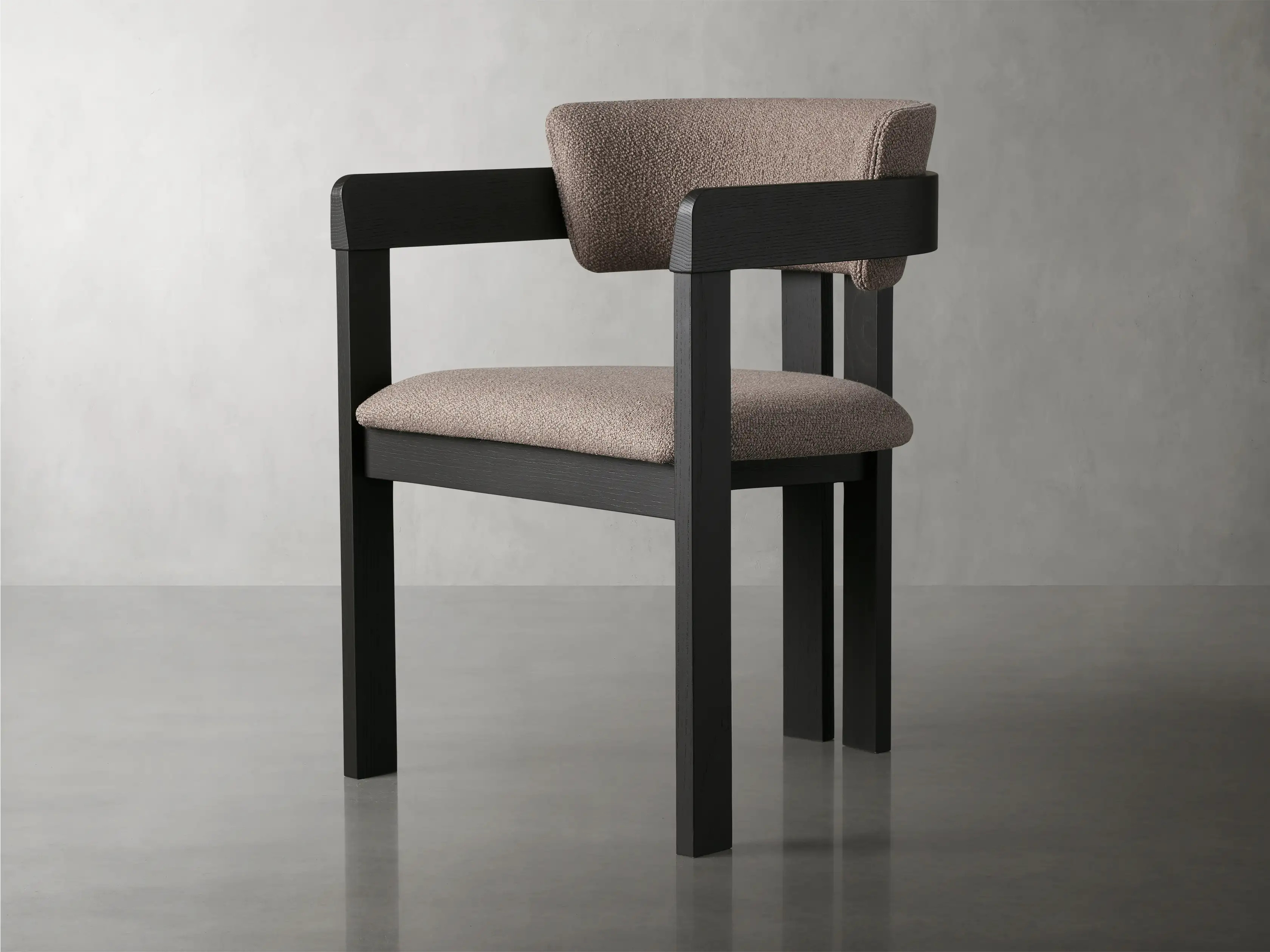Rodin Dining Arm Chair in Vesuvio Black | Arhaus
