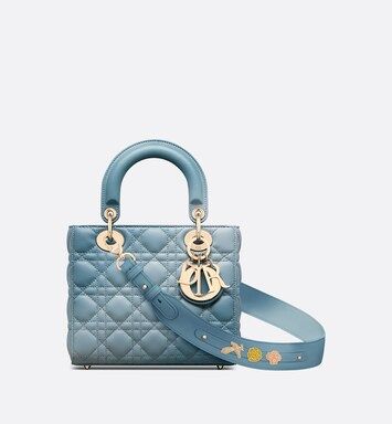 Small Lady Dior My ABCDior Bag Denim Blue Gradient Cannage Lambskin | DIOR | Dior Couture