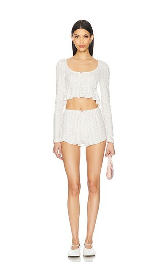 MORE TO COME Koralyn Short Set in Ivory. - size S | Revolve Clothing (Global)