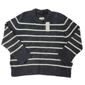 Abercrombie & Fitch Madeline Sweater Stripe Medium Dark Gray NWT | Poshmark
