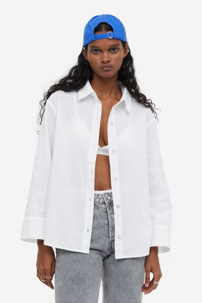 Linen-blend shirt | H&M (UK, MY, IN, SG, PH, TW, HK)