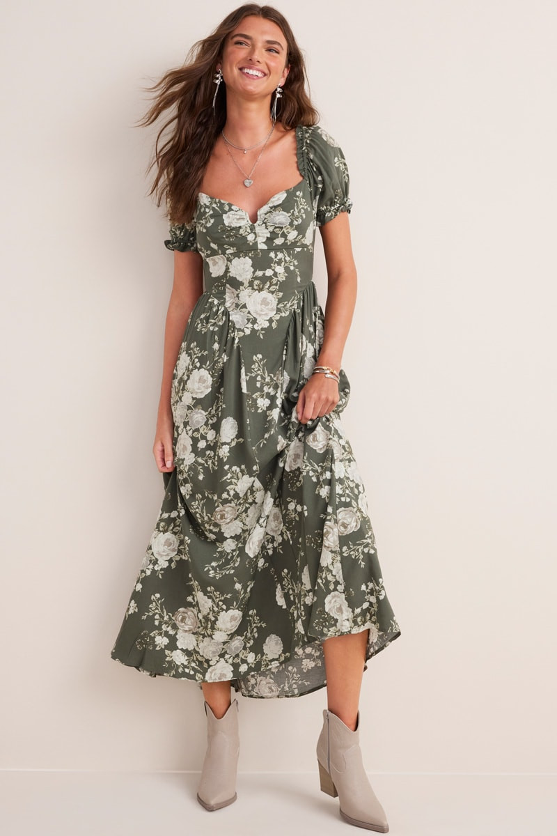 Lydia Bow Back Floral Maxi Dress | Francesca's