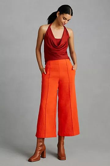 Maeve Pintucked Wide-Leg Pants | Anthropologie (US)