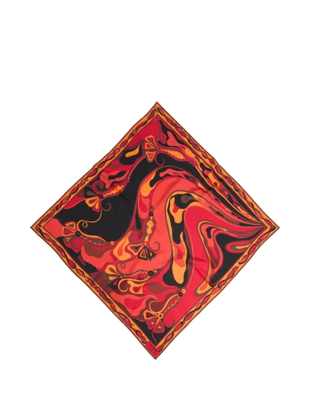 PUCCI Orchidee-print silk carrè scarf - Red | Farfetch Global