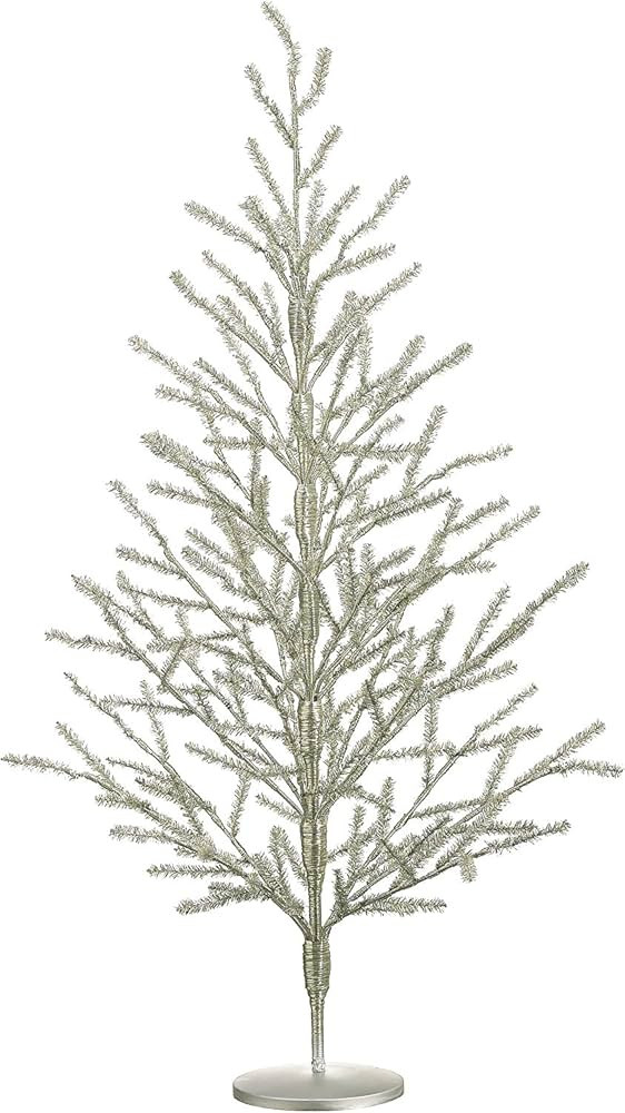 40 Inch Tinsel Christ mas Tree Antique Silver - 3.33 Foot Tinsel Pine Tree | Amazon (US)