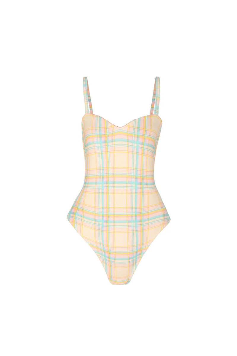 The Banana Plaid Cannes Suit | Selkie Collection