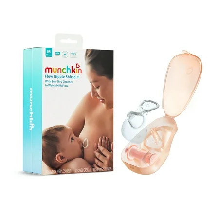 Munchkin® Flow Nipple Shield+ Starter Kit with See-Thru Channel to Watch Milk Flow when Breastfeeding, 20mm | Walmart (US)