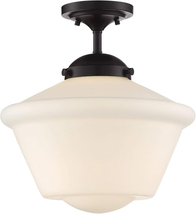 Modern Farmhouse 1-Light Transitional Retro Vintage Schoolhouse Semi-Flush Mount Ceiling Light, 6... | Amazon (US)