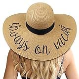 Womens Big Bowknot Straw Hat Floppy Foldable Roll up Beach Cap Sun Hat UPF 50+ | Amazon (US)