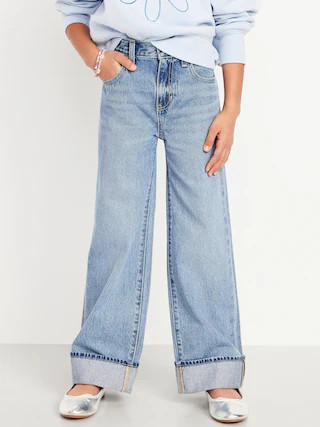 High-Waisted Baggy Wide-Leg Jeans for Girls | Old Navy (US)