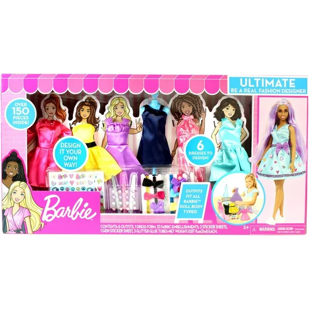 Barbie Be a Real Fashion Doll Designer, 150 Pieces Accessories, Child Age Group 3+ - Walmart.com | Walmart (US)