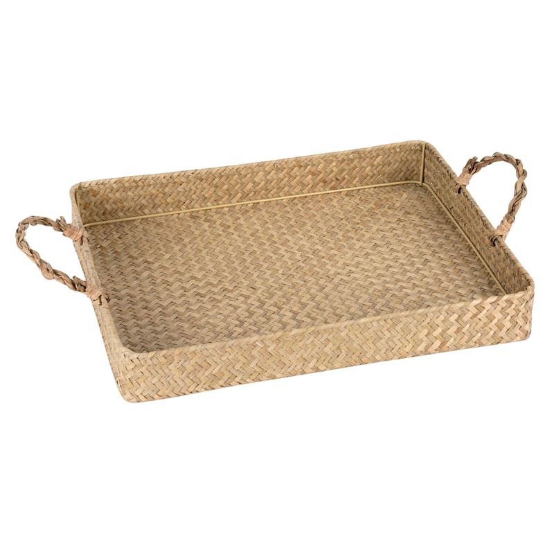 Woven Reed Rectangular Tray, 16x12 | At Home