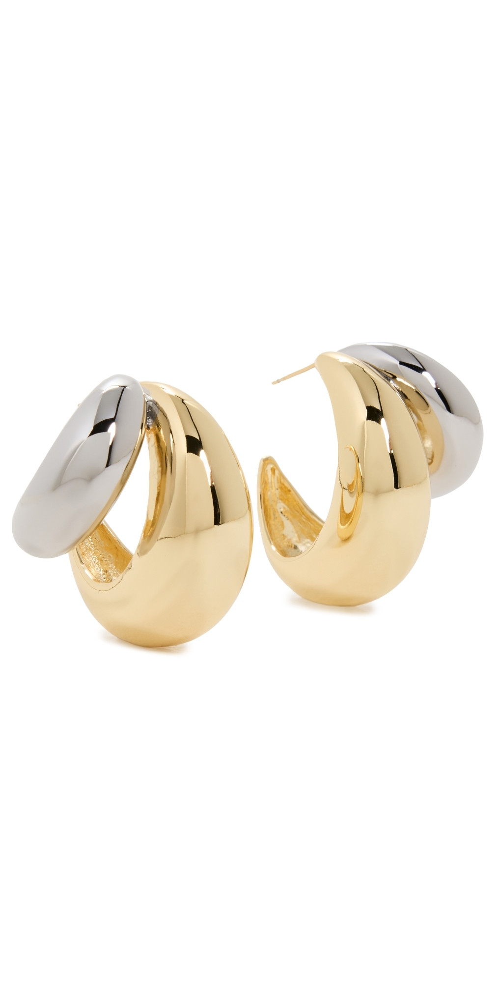 SHASHI Double Tsuki Two Toned Hoops Gold/Silver One Size | Shopbop
