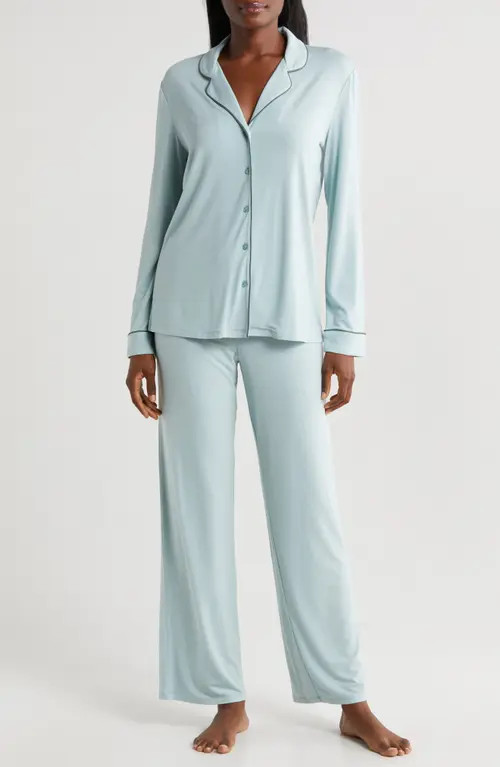 Nordstrom Moonlight Eco Knit Pajamas in Teal Mist at Nordstrom, Size Small | Nordstrom