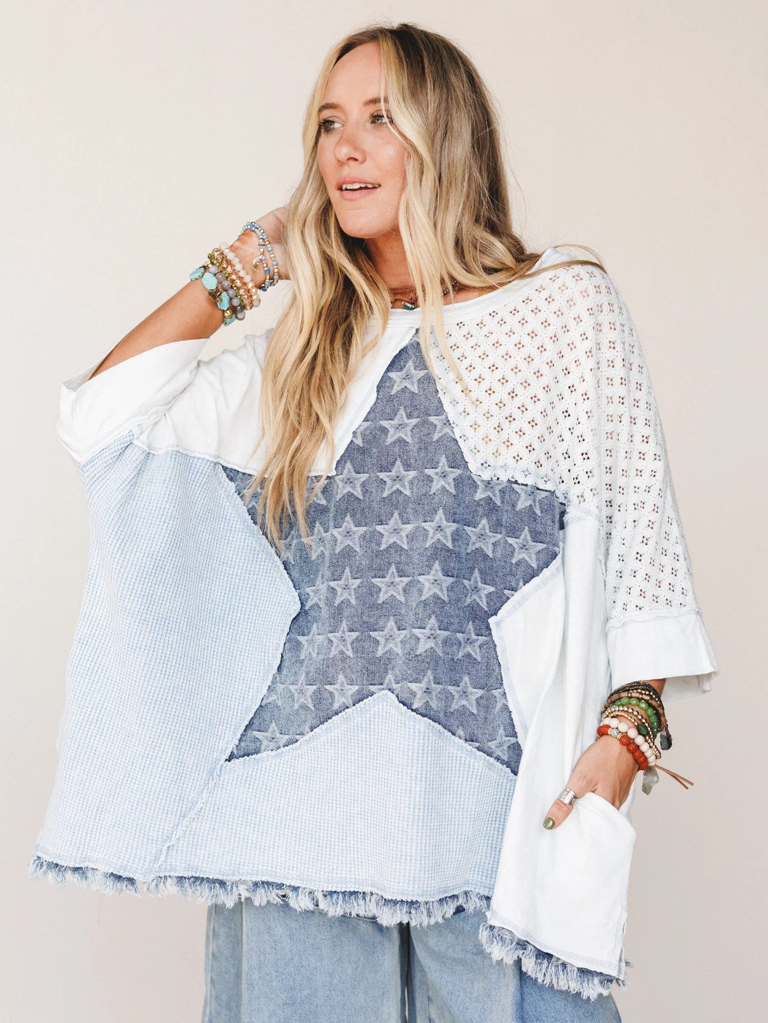 Star Riot Top - Blue | Three Bird Nest