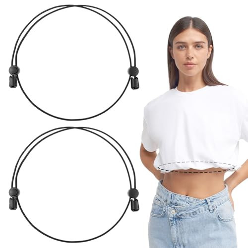 Mabor 2Pcs Shirt Tuck Band Women, Adjustable Tool for Sweater and Shirts Belly Leaking Elastic Crop Bands to Change The Style of Your Tops Shirt Stays Belt for Women | Amazon (US)