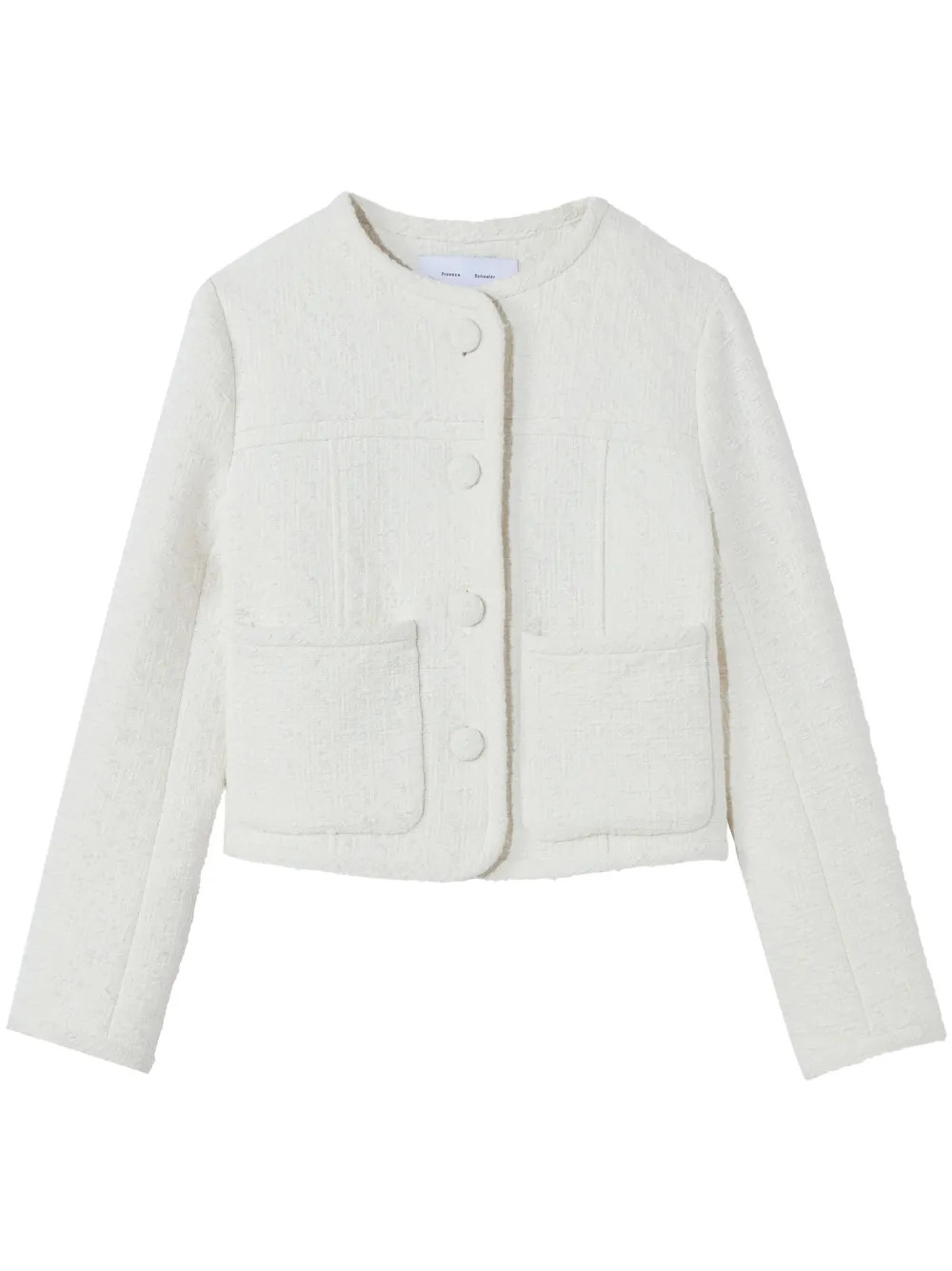 button-down tweed cropped jacket | Farfetch Global