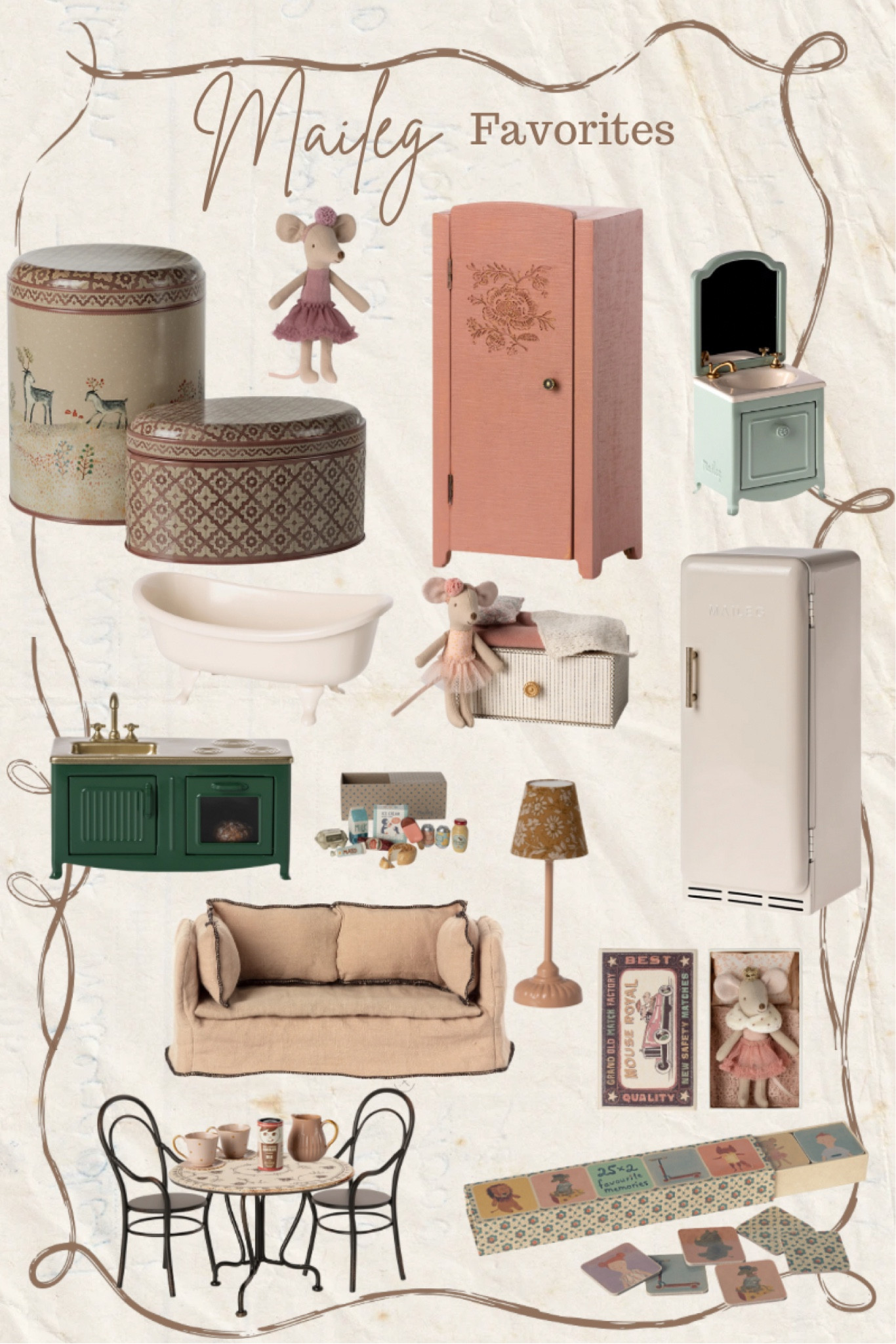 Some of my daughters’ favorites from Christmas! 

Maileg 
Dollhouse furniture
Dollhouse mice 

#LTKHome #LTKKids #LTKGiftGuide