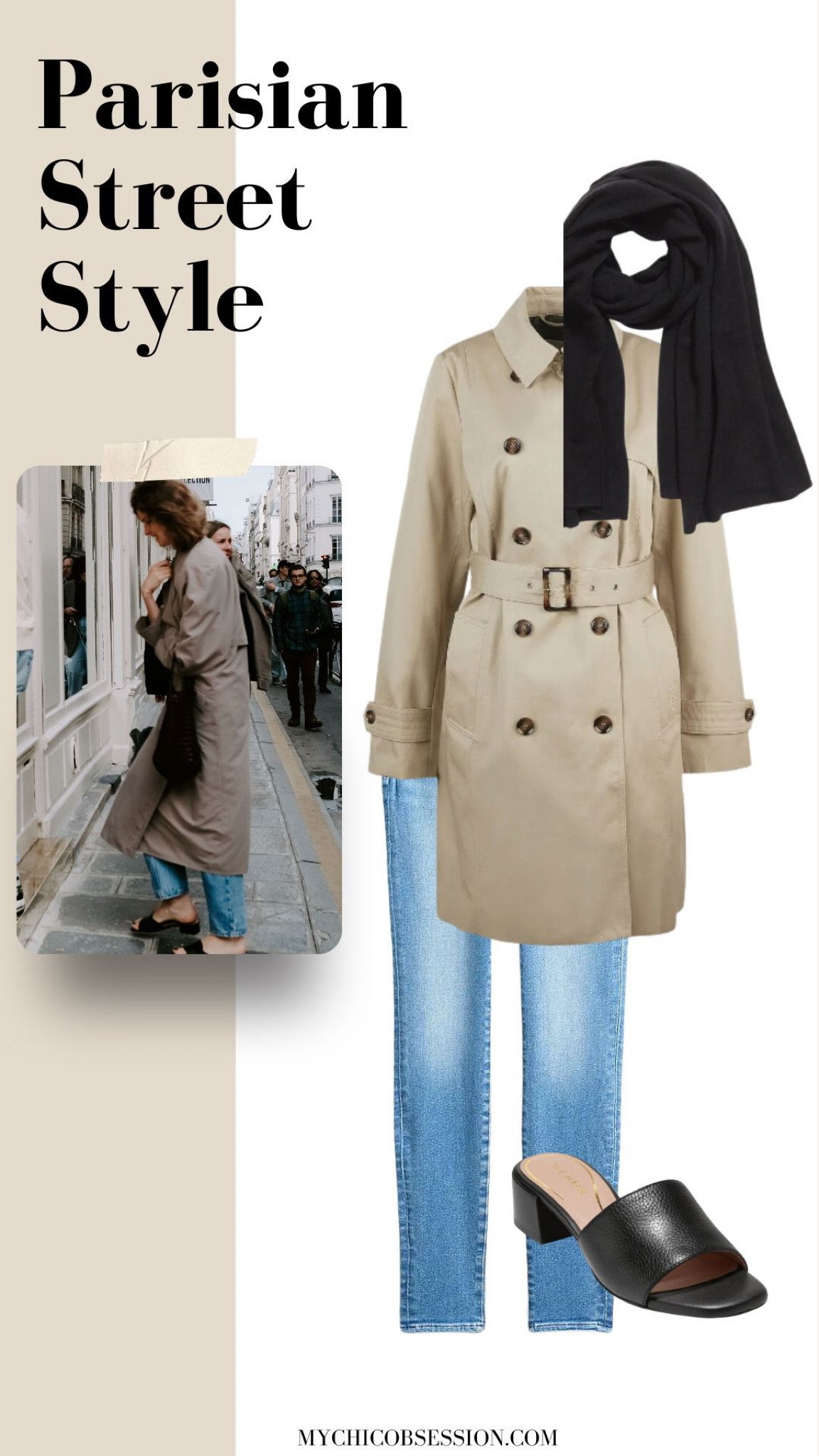 Trench coats are everywhere in Paris this time of year! For a classic fall look, pair it with a black scarf, jeans, and heeled sandals.

#LTKSeasonal #LTKstyletip
