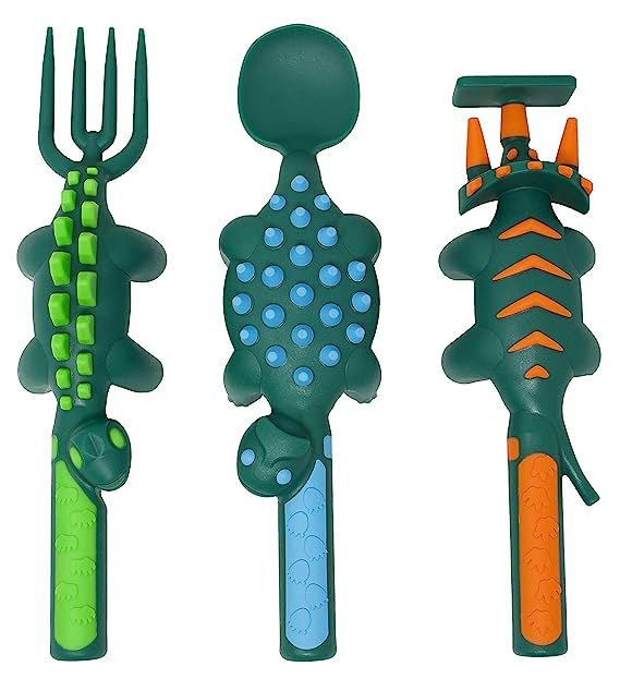 Constructive Eating Dinosaur Set of 3 Utensils for Toddlers, Infants, Babies and Kids - Flatware ... | Amazon (US)
