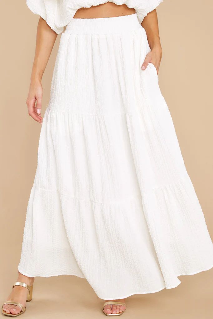 Any Occasion White Maxi Skirt | Red Dress 