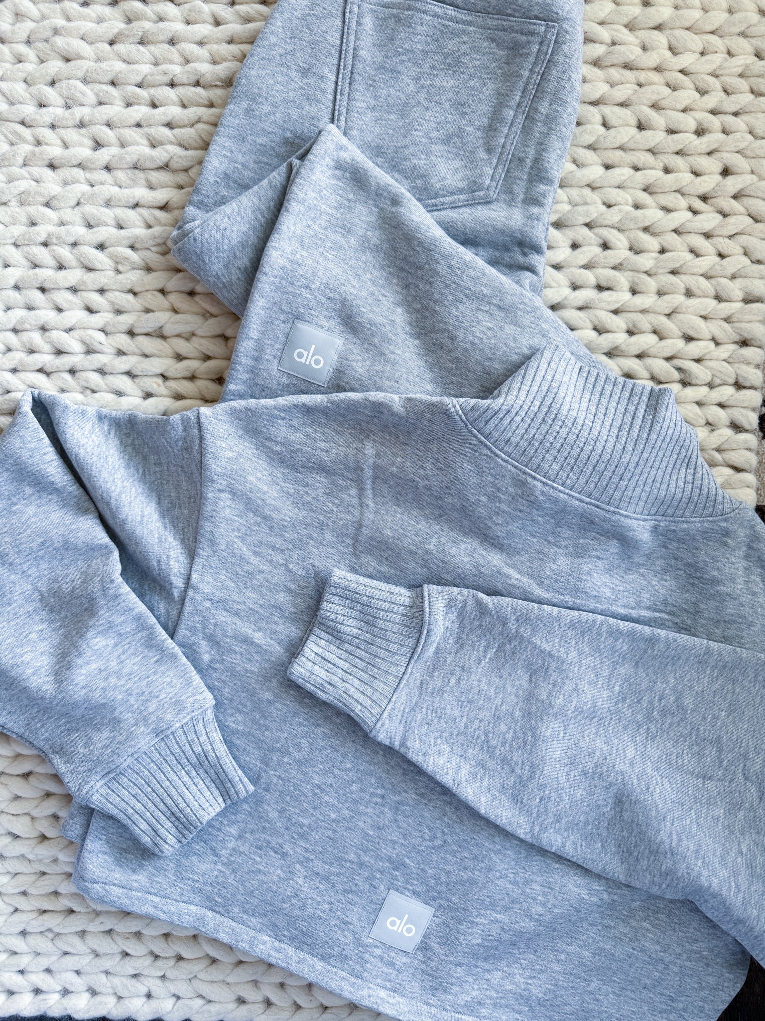 Clean, cozy, & elevated. This Alo Serenity set in athletic heather grey is the softest neutral for everyday wear. The cropped coverup + wide leg sweats give that effortless off duty look while still feeling put together. I got size small in both pieces.  

alo serenity set athletic heather grey - alo sweatsuit - matching lounge set - wide leg sweatpants - cropped serenity coverup - neutral loungewear - elevated athleisure - cozy matching set - alo outfit - off duty style - comfy travel set - everyday lounge outfit - womens loungewear set - neutral matching set - grey sweatsuit women - comfy airport outfit - travel day outfit women - casual everyday outfit - soft lounge set - comfy chic outfit - minimal athleisure - clean girl outfit - cozy outfit ideas - relaxed wide leg sweats - womens athleisure set - neutral aesthetic outfit

#LTKActive #LTKU #LTKmomlife
