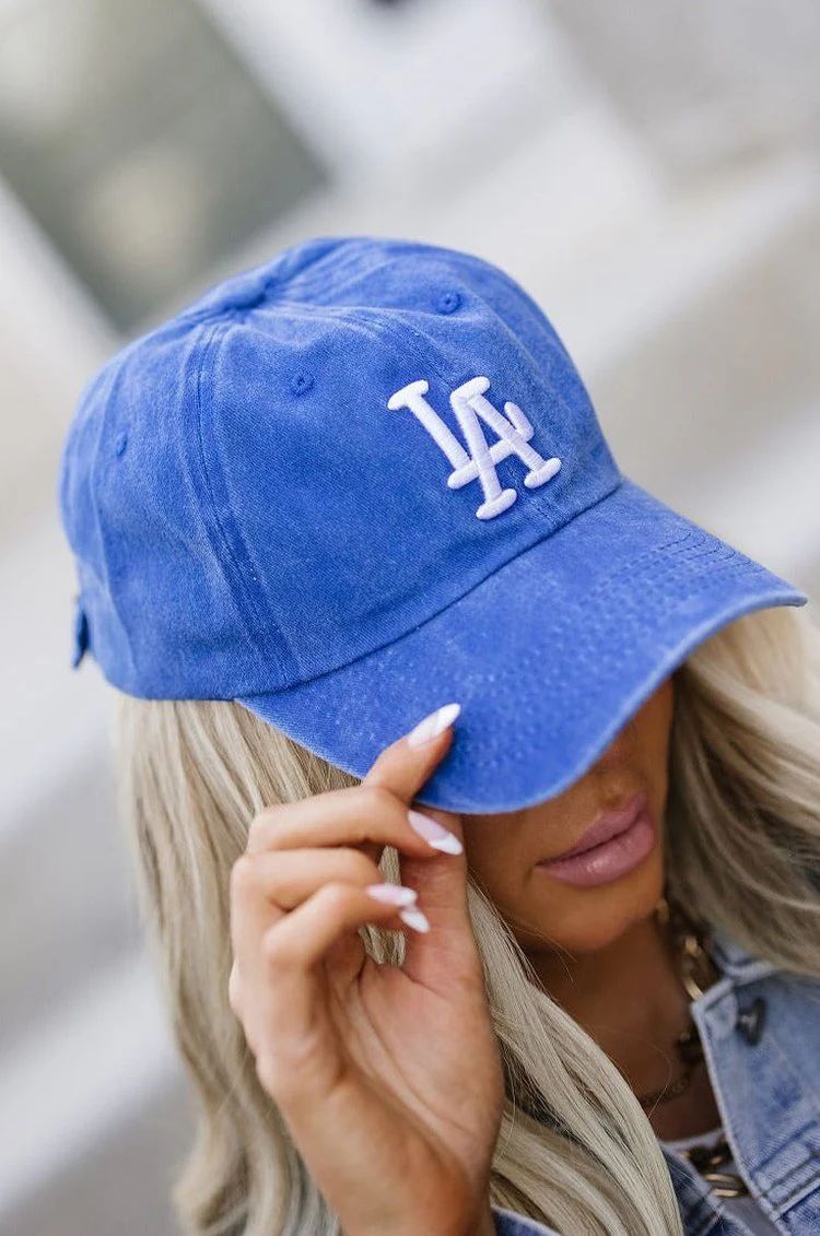 LA Vintage Baseball Hat - Blue | Mindy Mae's Market