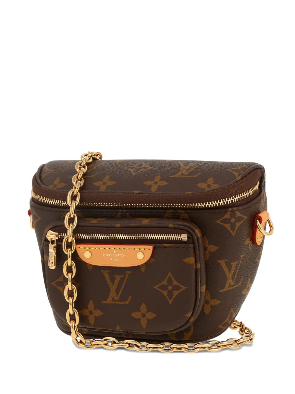 Louis Vuitton Pre-Owned 2020s Bumbag monogram chain mini bag - Brown | Farfetch Global