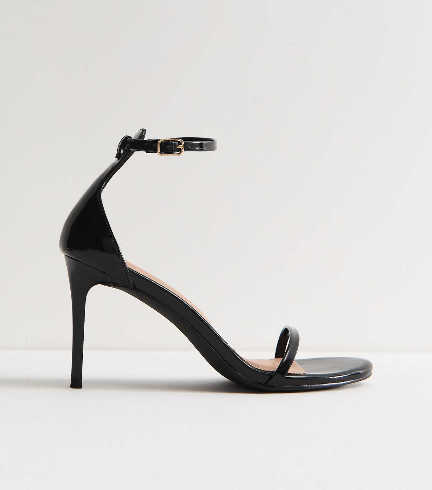 Black Patent Faux Leather Stiletto Sandals | New Look | New Look (UK)