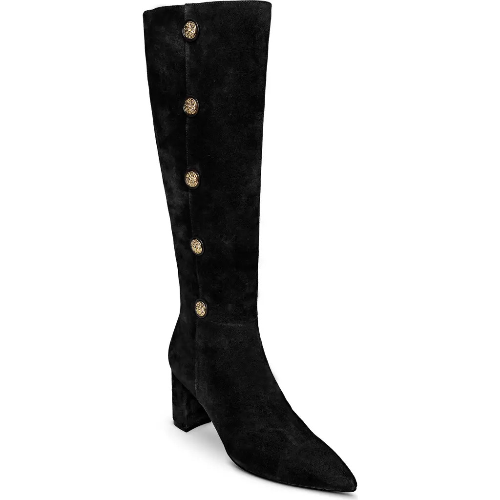 L'AGENCE Octavie Over the Knee Boot in Black Suede at Nordstrom, Size 6.5 | Nordstrom