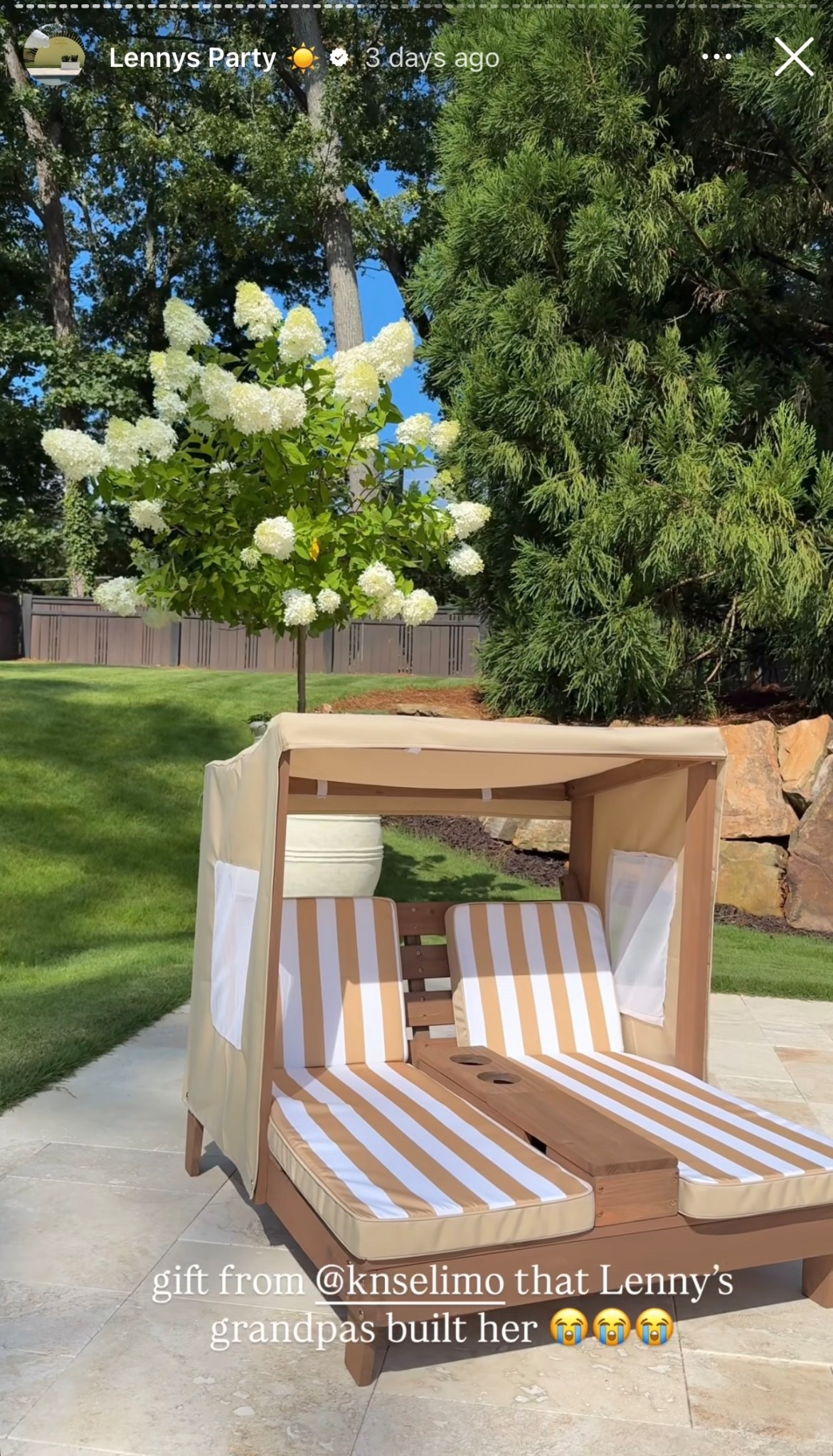 Baby outdoor double chaise teak lounger that was gifted to Lenny for her birthday!! 

#LTKBaby #LTKKids #LTKHome