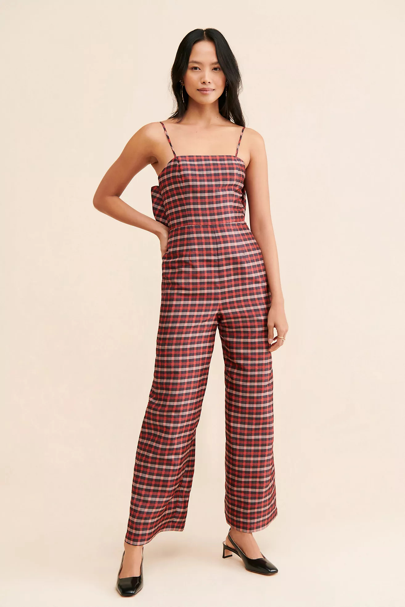 Hutch Plaid Bow Jumpsuit | Anthropologie (US)