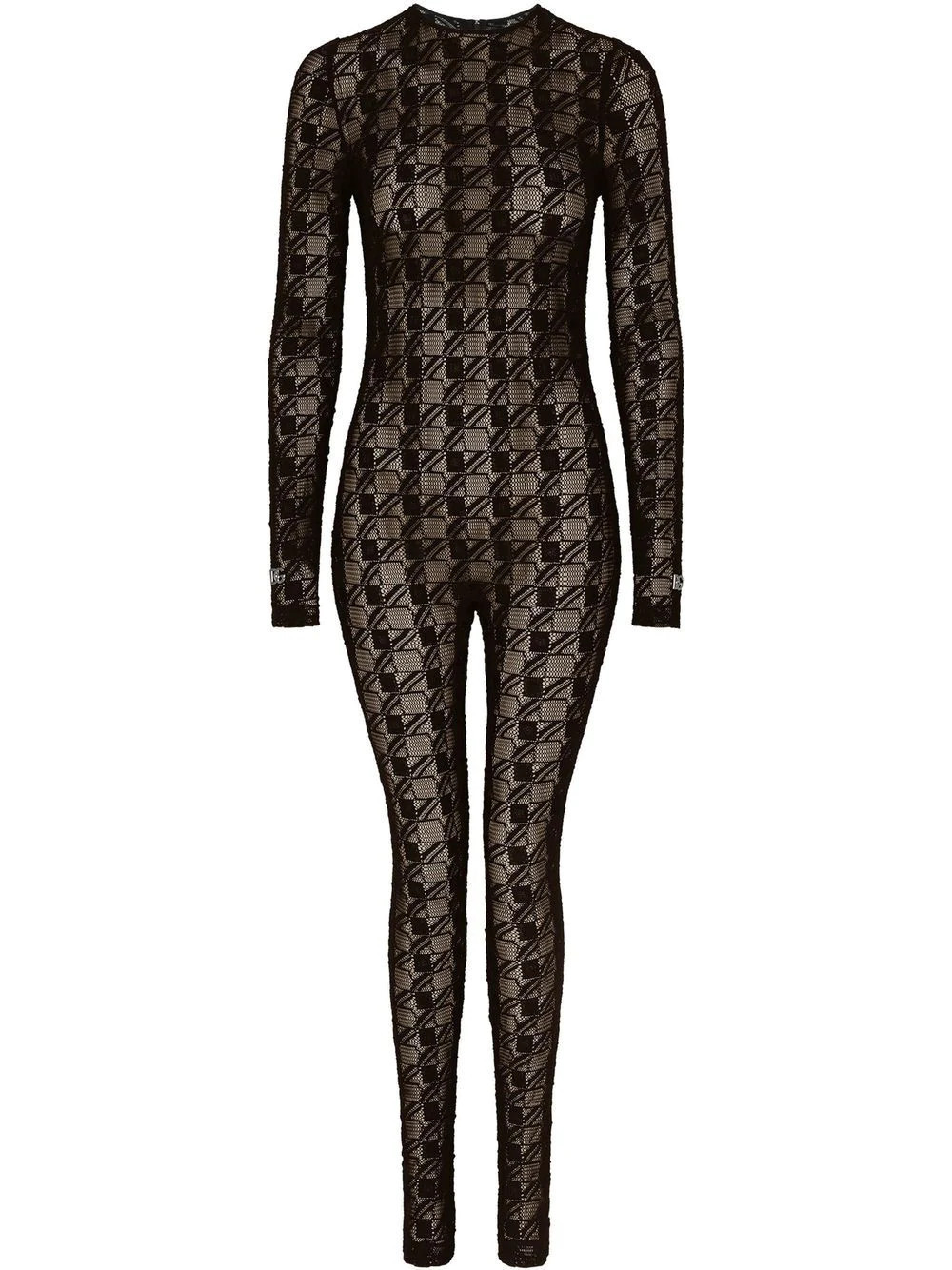 semi-sheer lace jumpsuit | Farfetch Global