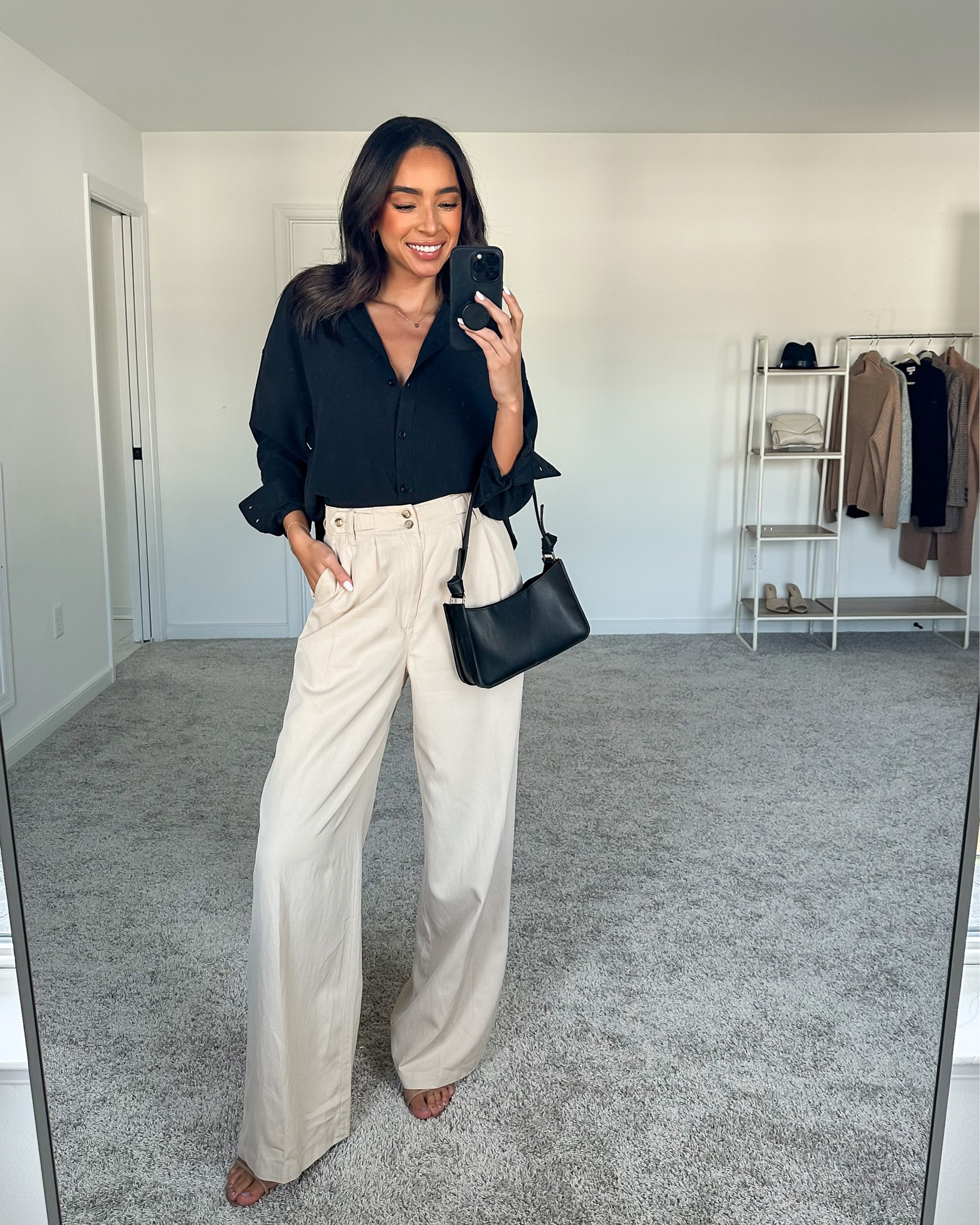 Madewell 25% OFF when you sign up to be an Insider! These beige trousers are soft, comfy, and can be worn a ton of ways. Black button down shirt is soft and lightweight- wear to work or on weekends! Size 2 Tall trousers (size down if between sizes, the fit is loose in the waist & tall is perfect for heels on me but regular would be better for flats - I’m 5’8”), size Small black shirt





Spring outfit
Trousers outfit
Casual night outfit
Spring date night outfit
Neutrals outfit
Work outfit
Workwear
Business casual

#LTKworkwear #LTKsalealert #LTKunder100