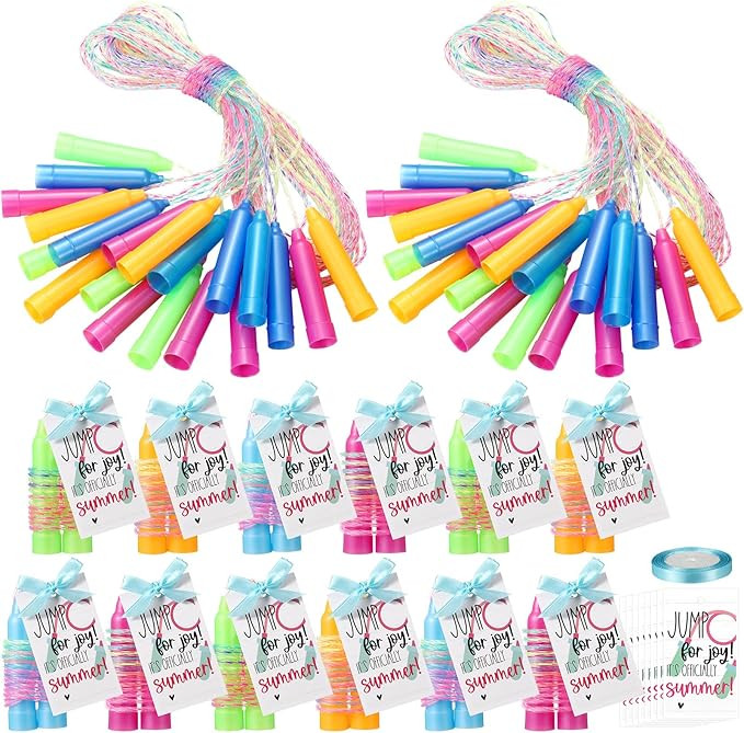 30 Sets End of Year Gift Set from Teacher Includes 30 Rainbow Jump Rope 30 Gift Cards with 1 Roll... | Amazon (US)