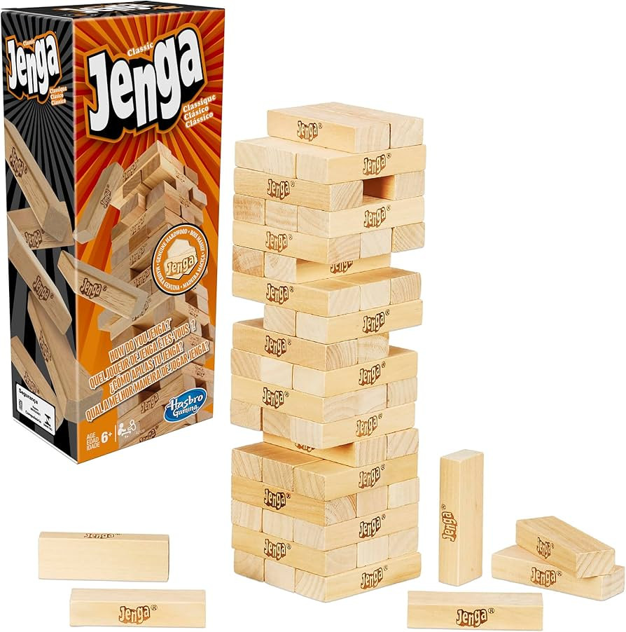 Jenga Game | The Original Wood Block Game with Genuine Hardwood Blocks | Stacking Tower Game | Ag... | Amazon (US)