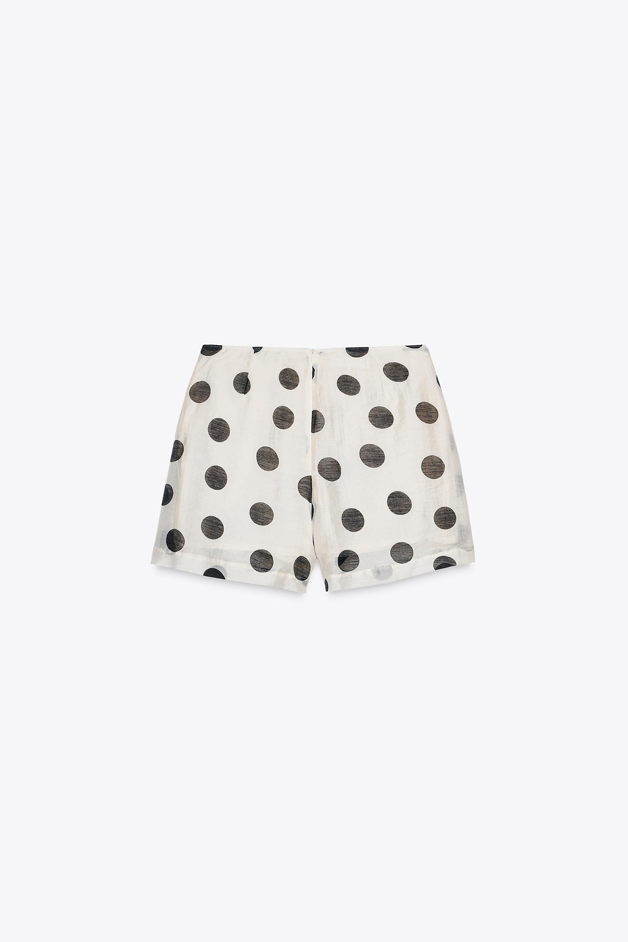 PLEATED POLKA DOT BERMUDA SHORTS | Zara UK