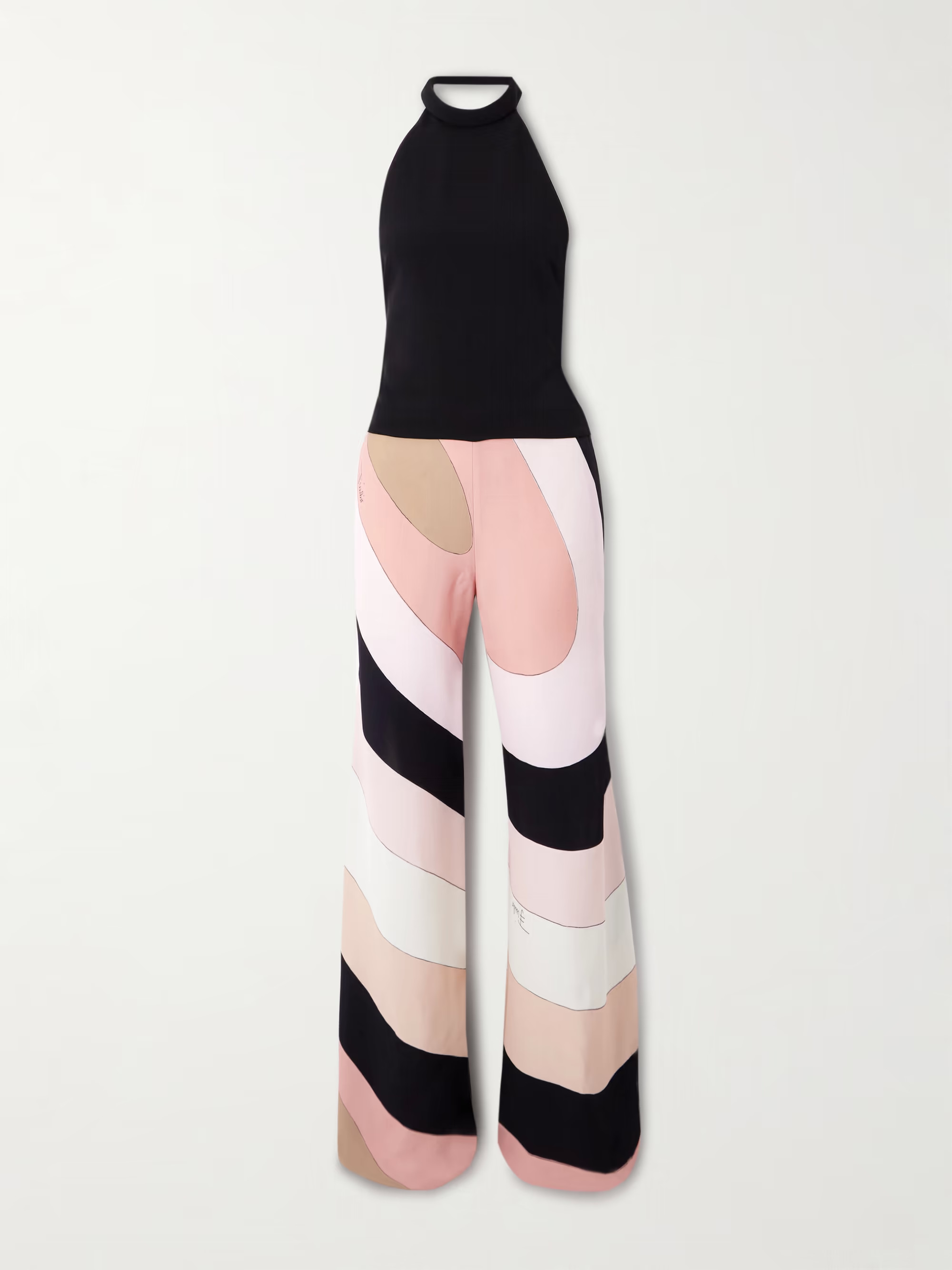 Printed cady halterneck jumpsuit | NET-A-PORTER (US)