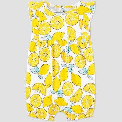 Baby Girls' One Piece Lemon Romper - Just One You® made by carter's Yellow | Target