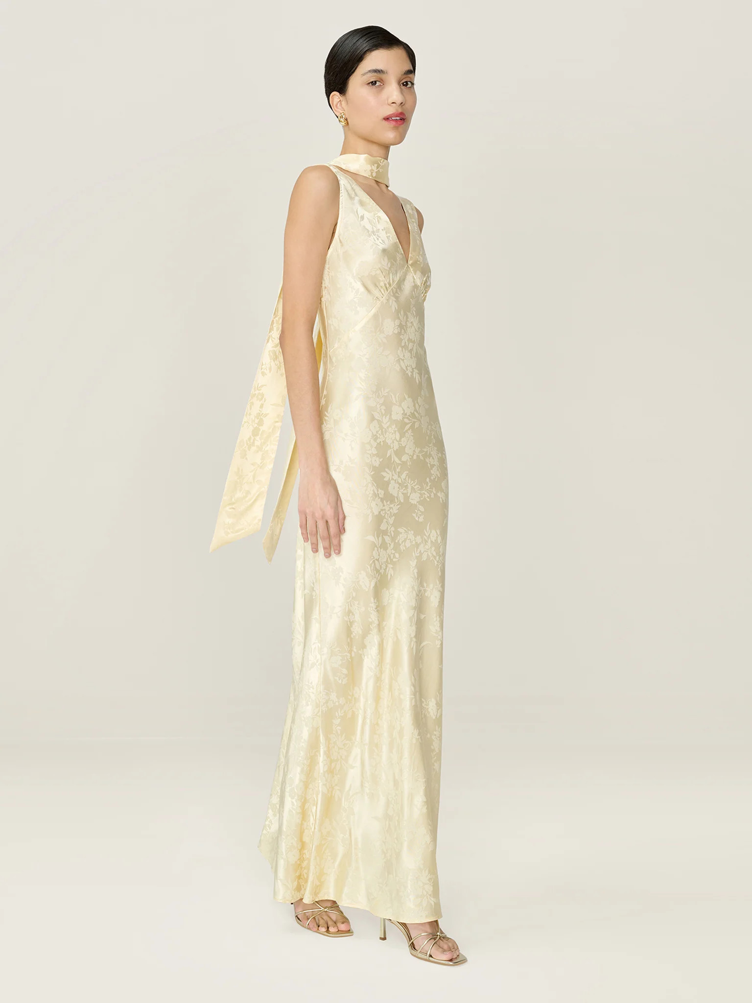 Iris Jacquard Dress in Double Cream | OMNES UK
