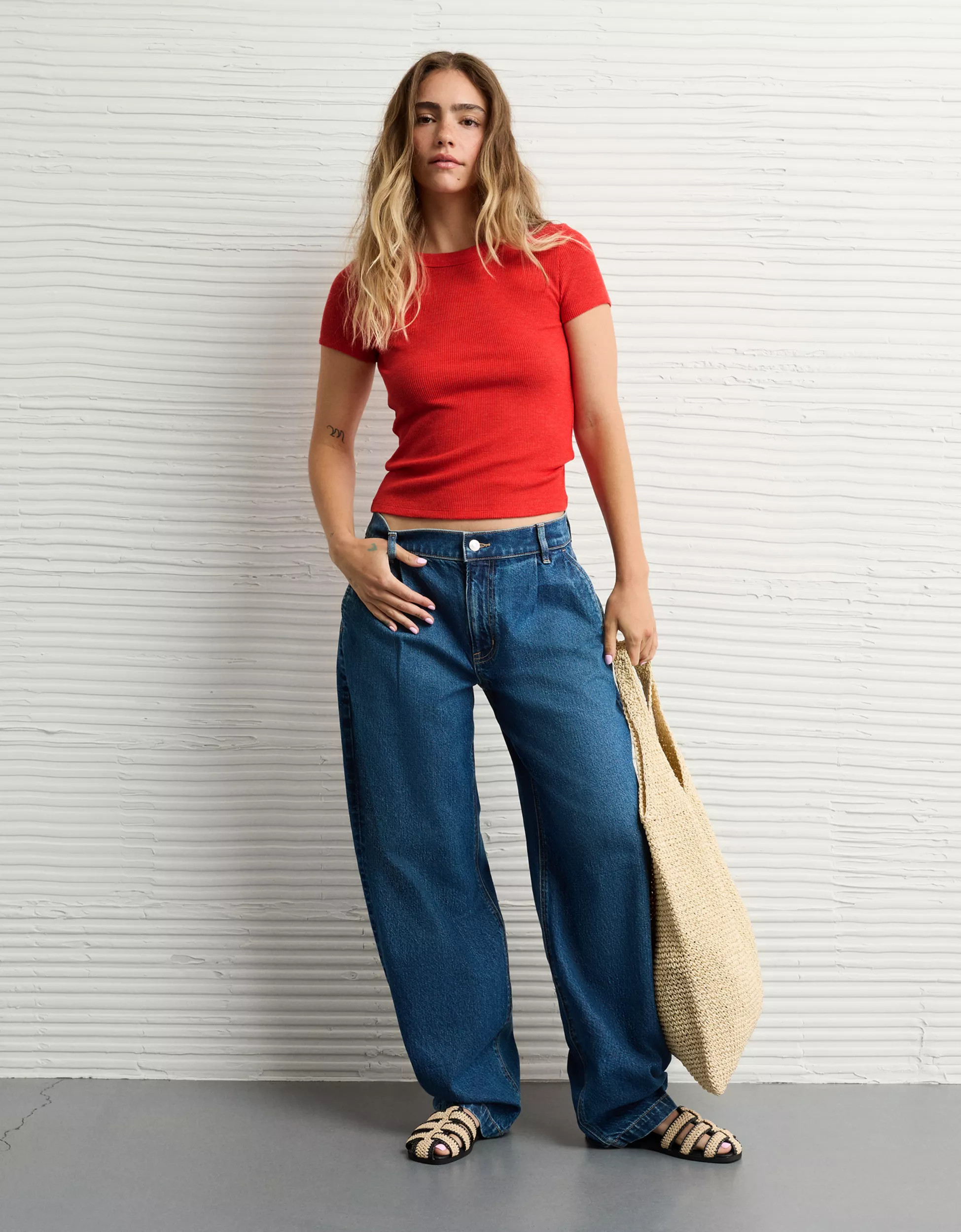 AE Waffle Baby Tee | American Eagle Outfitters (US & CA)