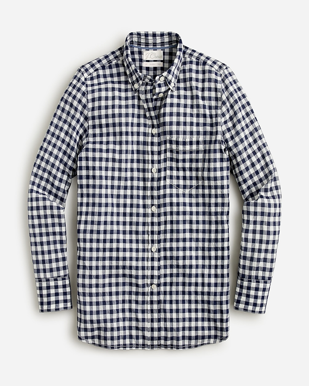 Petite classic-fit shirt in crinkle gingham | J. Crew US