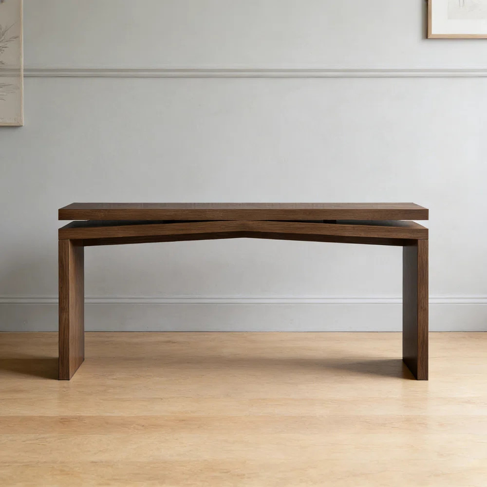 Solid Wood Veneer Console Table With Rustic Charm, Perfect For Entryway, Hallway, Or Behind Sofa ... | Wayfair North America