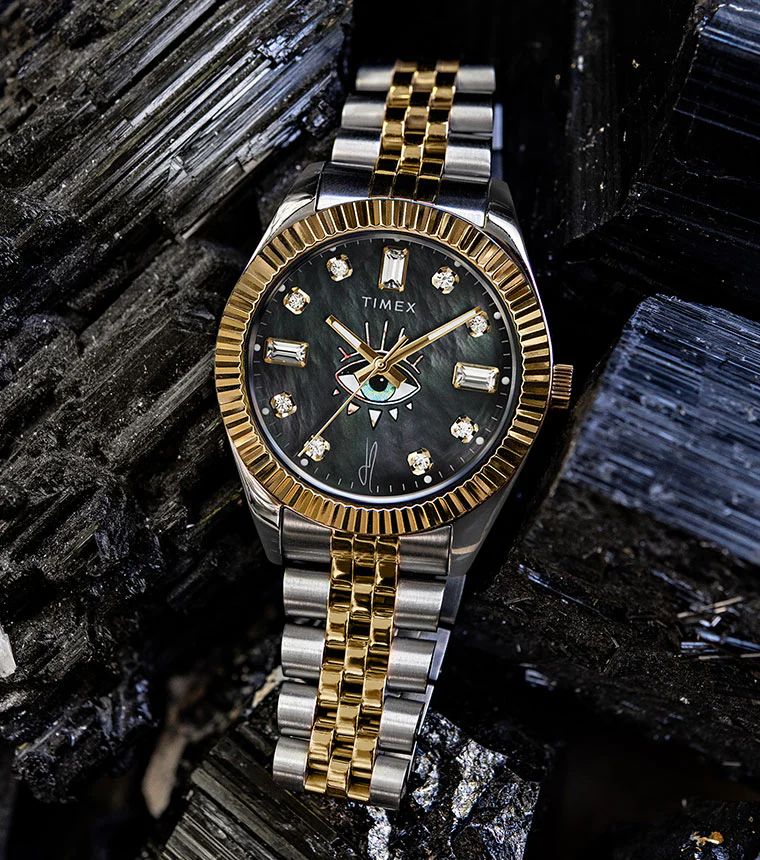 Timex x Jacquie Aiche 36mm Stainless Steel Bracelet Watch | Timex