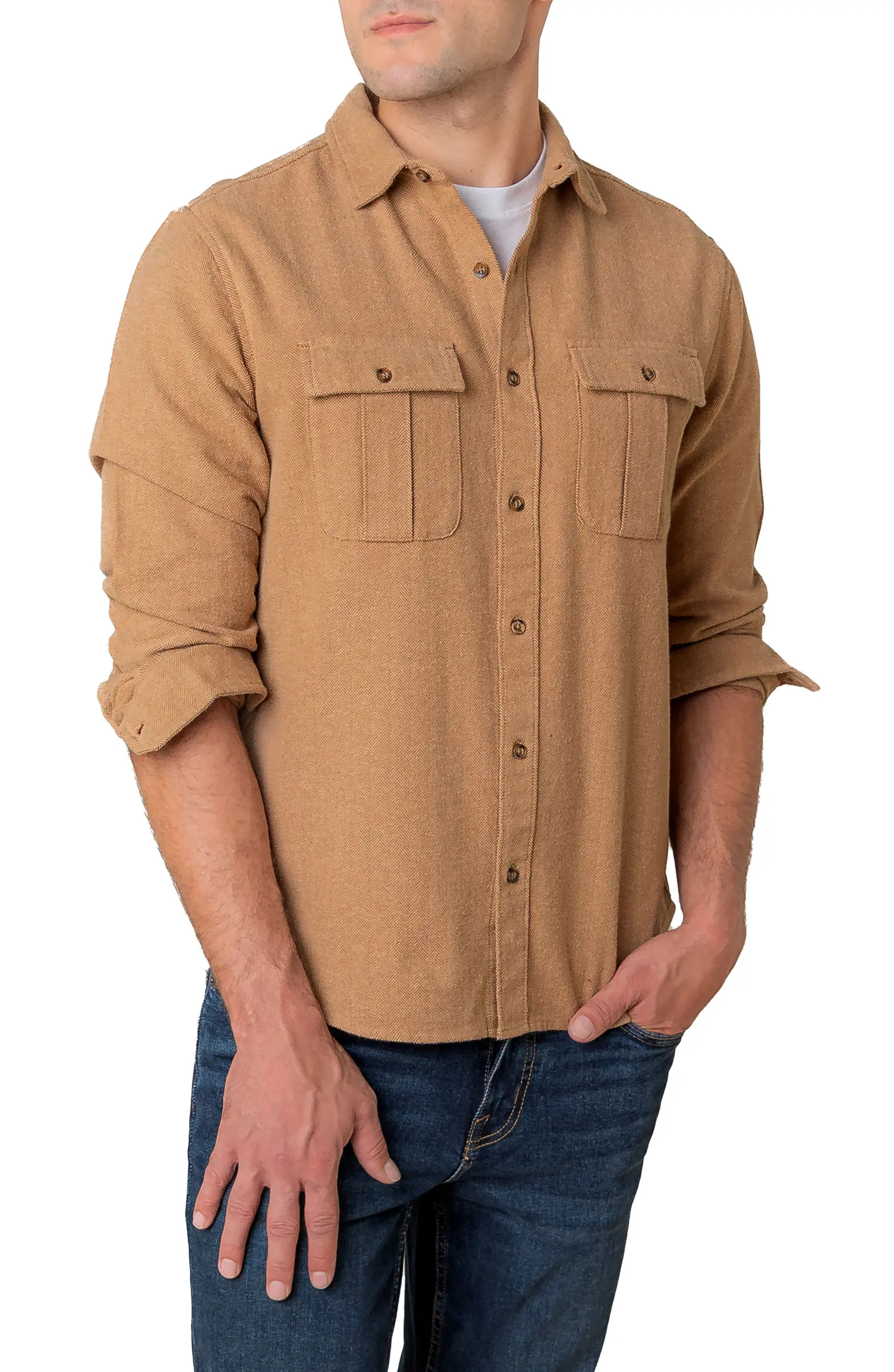 Organic Flannel Double Pocket Button Down Shirt | Nordstrom